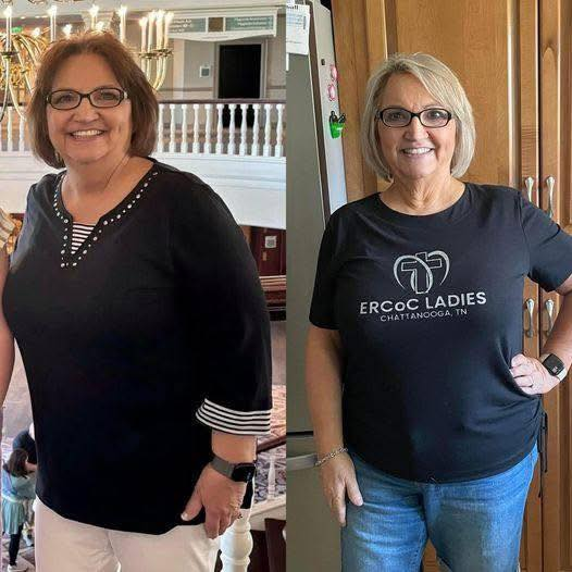 Melissa McGill Tinker's before and after photos show that she is 30 pounds down with the Skinny Drops
