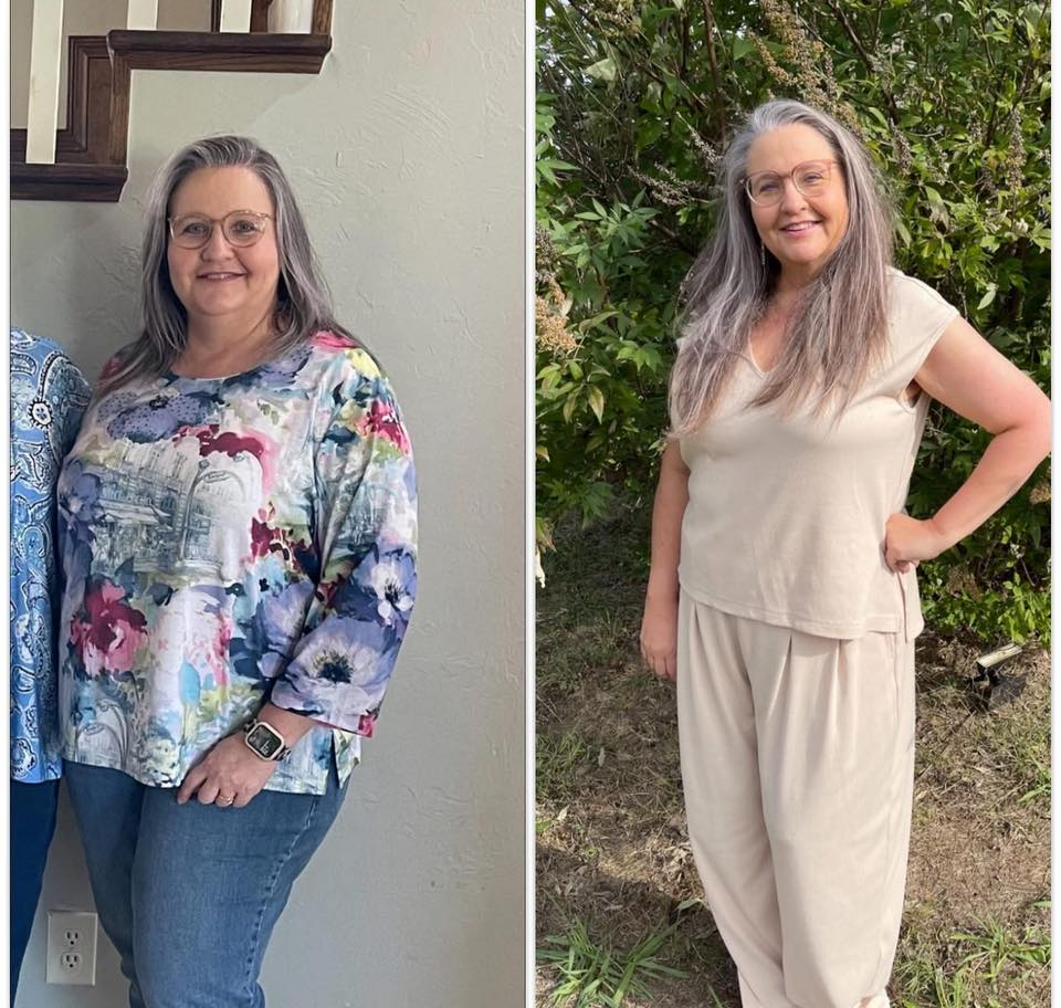 Jennifer Pierce's before and after photos show that she is noticeably slimmer with the Skinny Drops