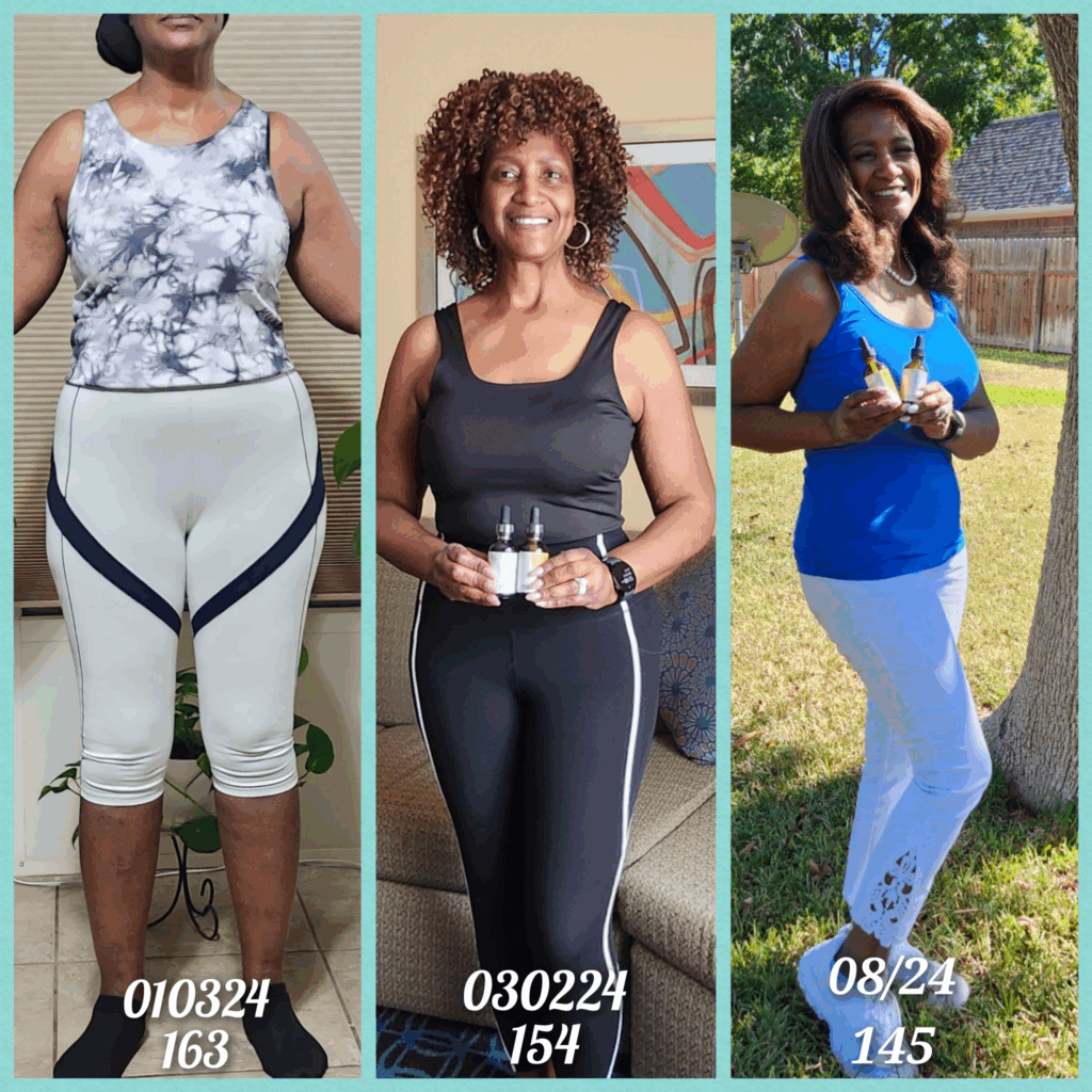 Diane Williams Hollad's before and after photos show noticeable weight loss with the Skinny Drops