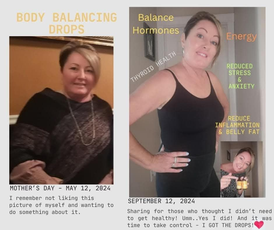 Kim Gallant's before and after photos show terrific weight loss with the Skinny Drops