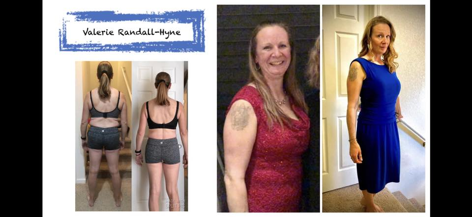 Valerie Randall-Hyne's before and after photos show noticeable weight loss with the Skinny Drops
