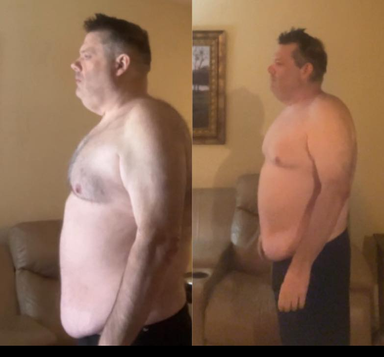 Michael A Mikovich's before and after photos's show a weight loss of 23 lbs in 7 weeks with the Skinny Drops