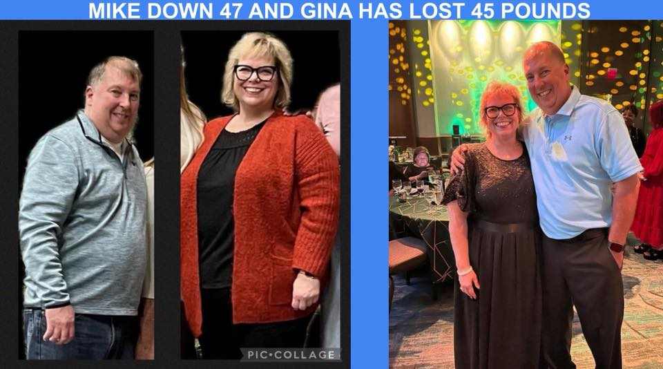 Gina Follett Toelle and her husband show noticeable weight loss in their before and after photos, thanks to the Skinny Drops