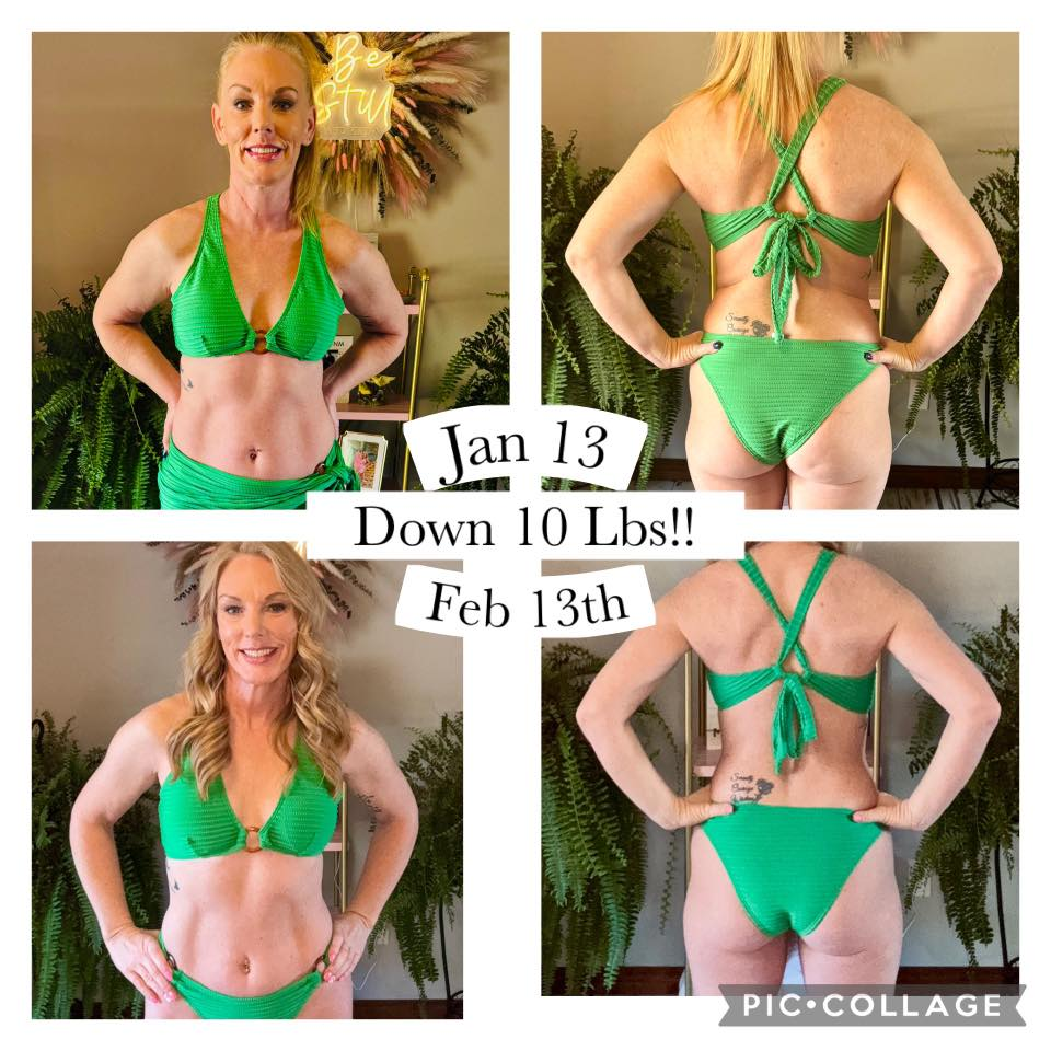 Tiffany Berkley Adams's before and after photos show that she is down 10 pounds in 1 month