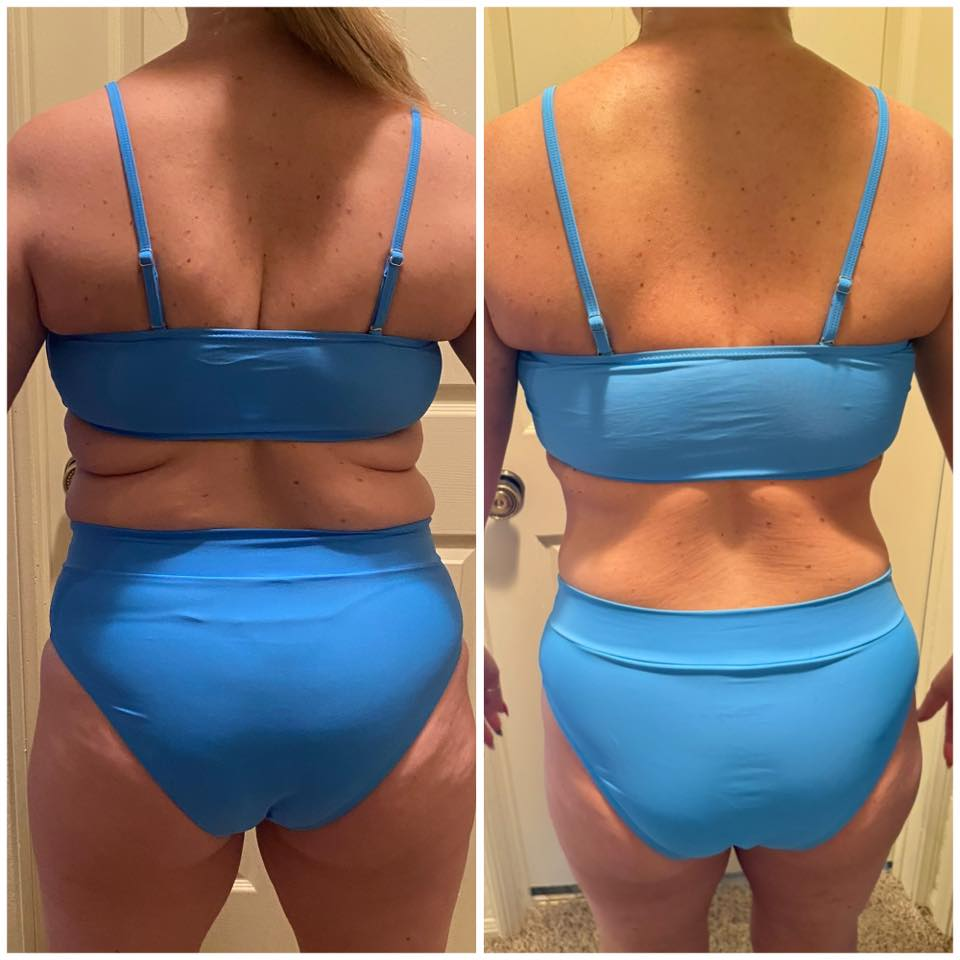 Amber Mae's before and after photos show noticeable weight loss thanks to the Skinny Drops