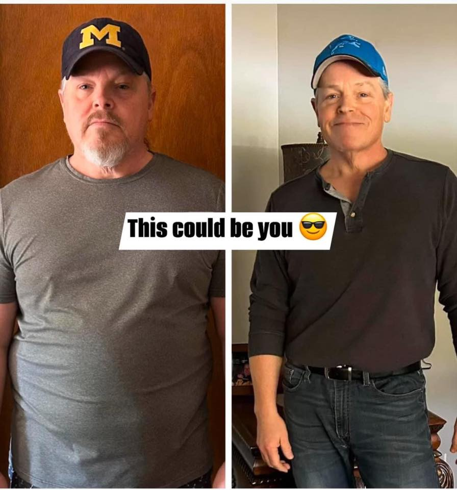 James LaPonsie's before and after photos show he is down 48 lbs and 11.5 inches in visceral belly fat, thanks to the Skinny Drops